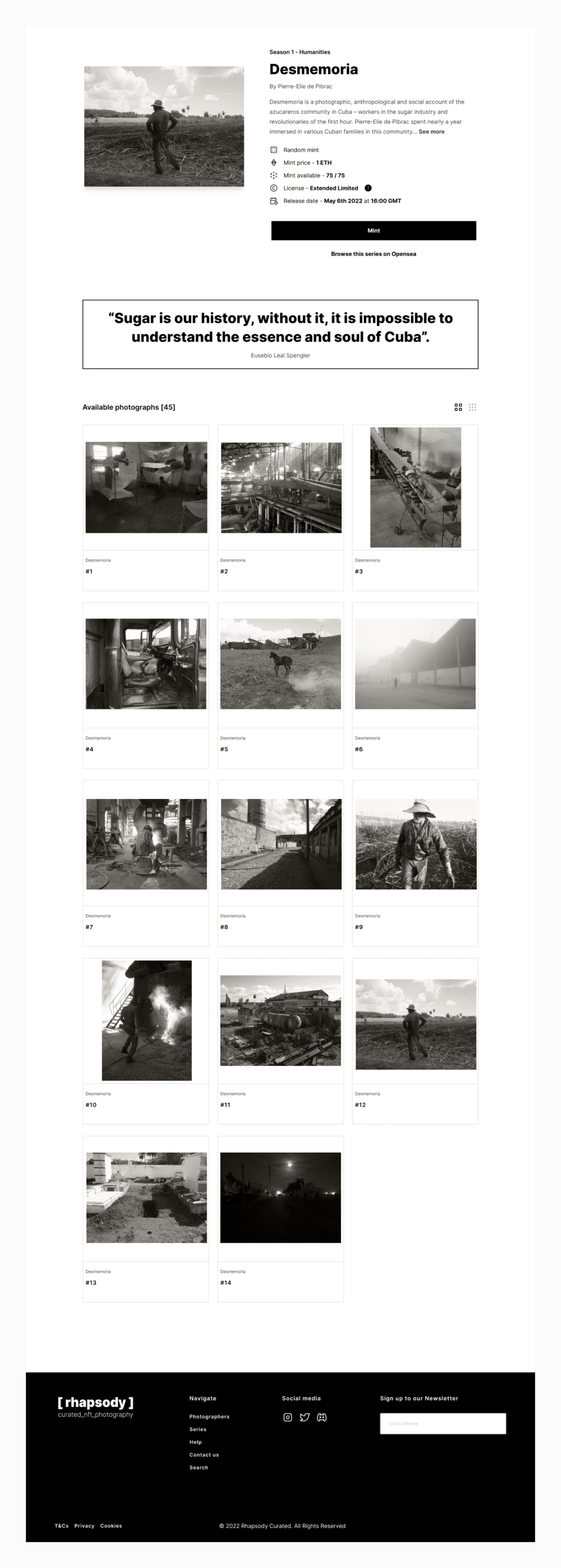 High-fidelity mockups — Collection page