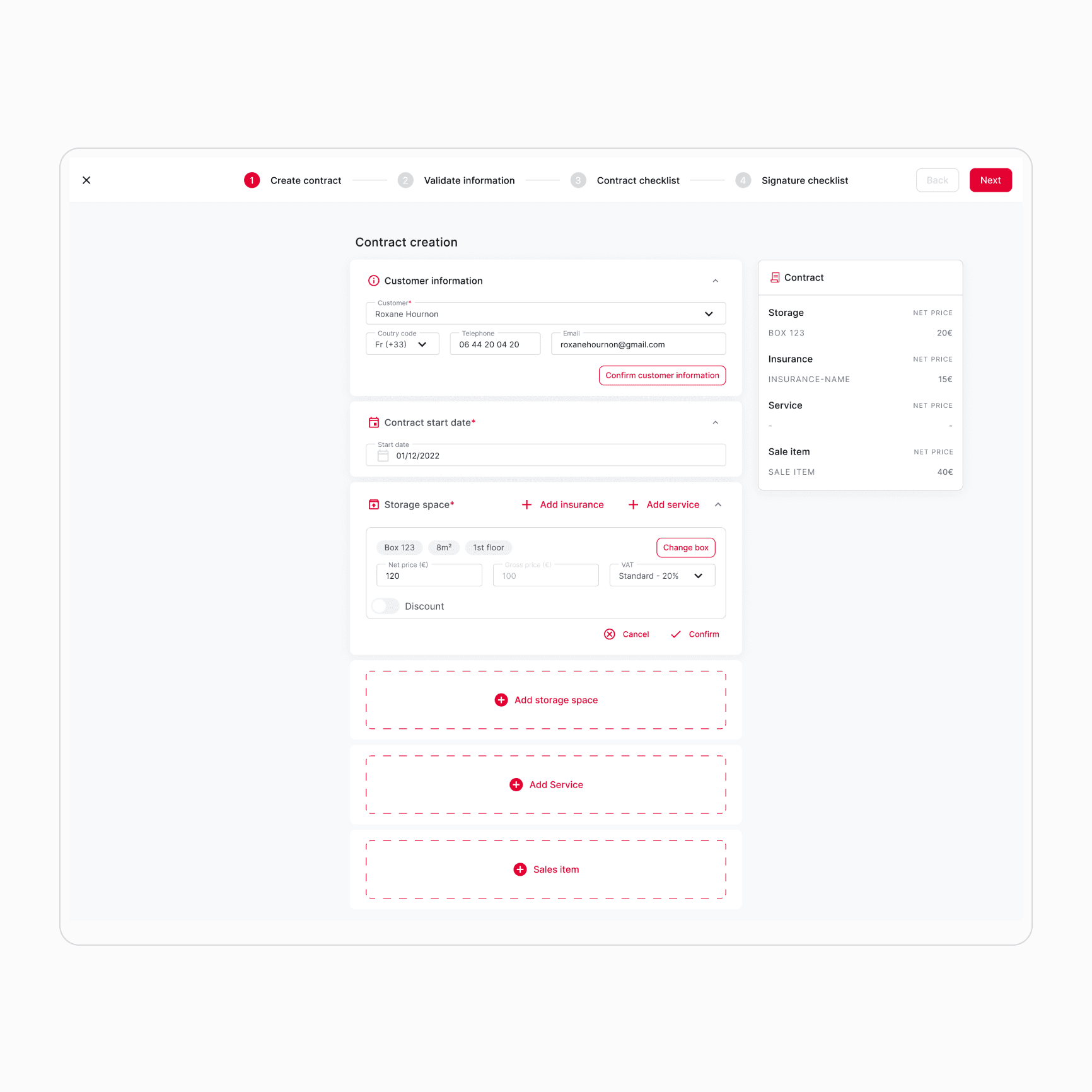 Contract creation